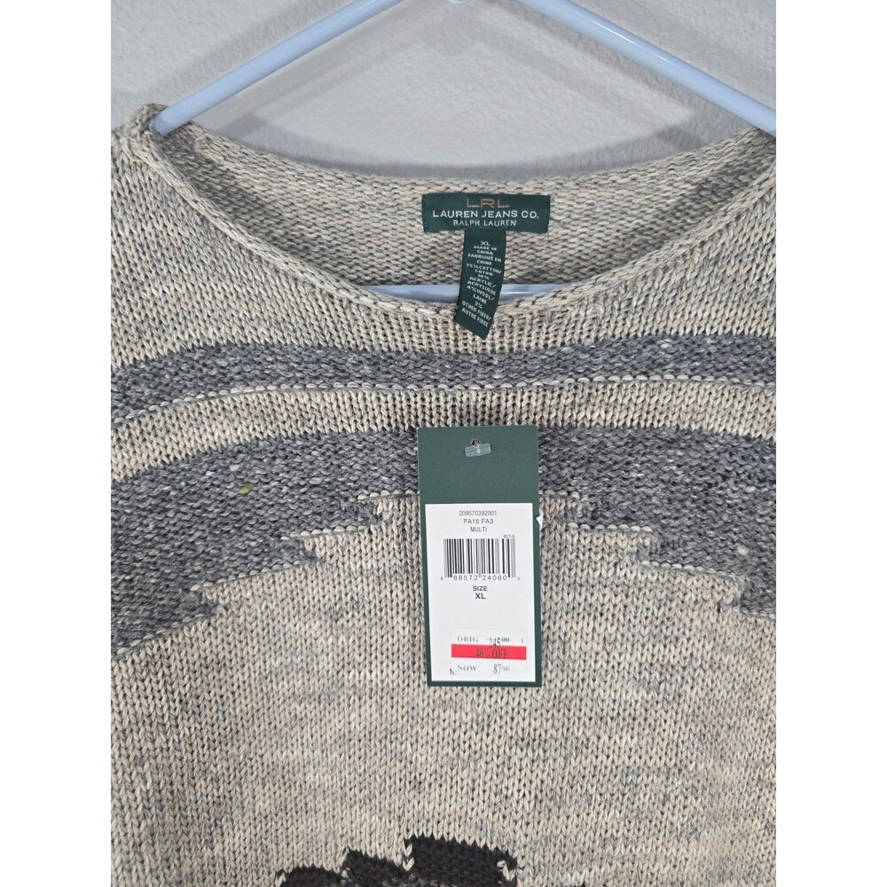 Lauren Jeans Co Size XL Ralph Lauren Southwestern Aztec oversized Sweater AE - Picture 5 of 7